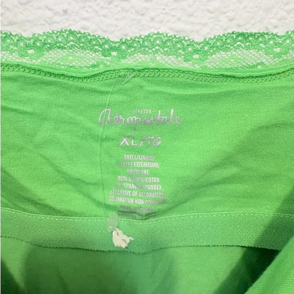 NWT Y2K Aeropostale Green Cami Lace Trim 2010s Glam Mall Preppy